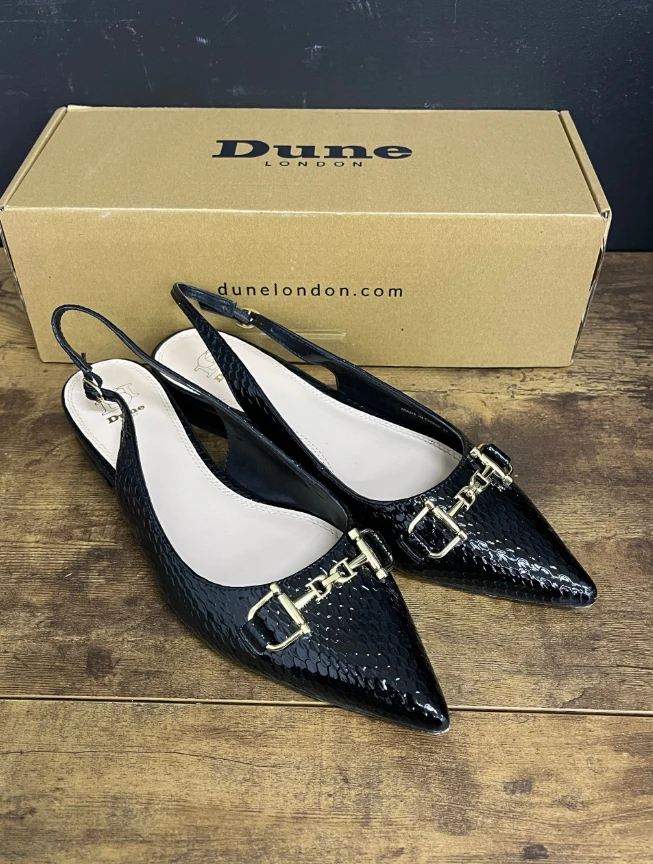 500 Czarne lakierowane baleriny Dune London rozmiar 37