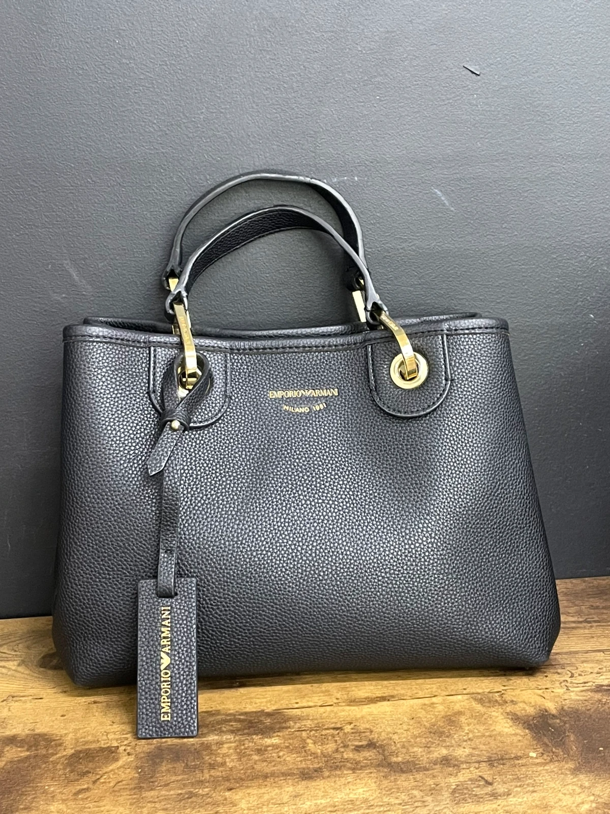 T60 Czarna torebka Emporio Armani Borsa - obrazek 12
