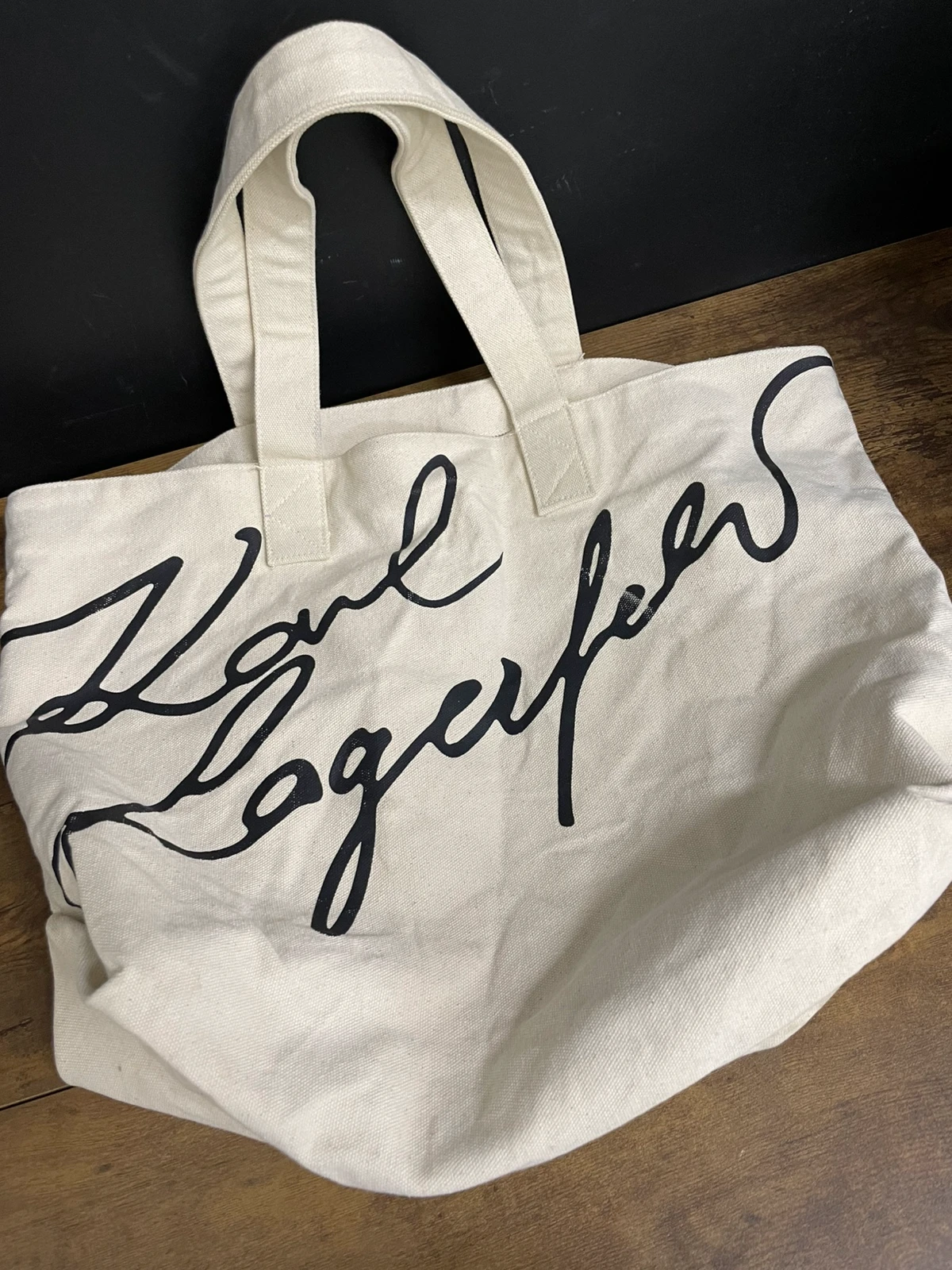 T80 kremowa torba shopper Karl Lagerfeld - obrazek 6